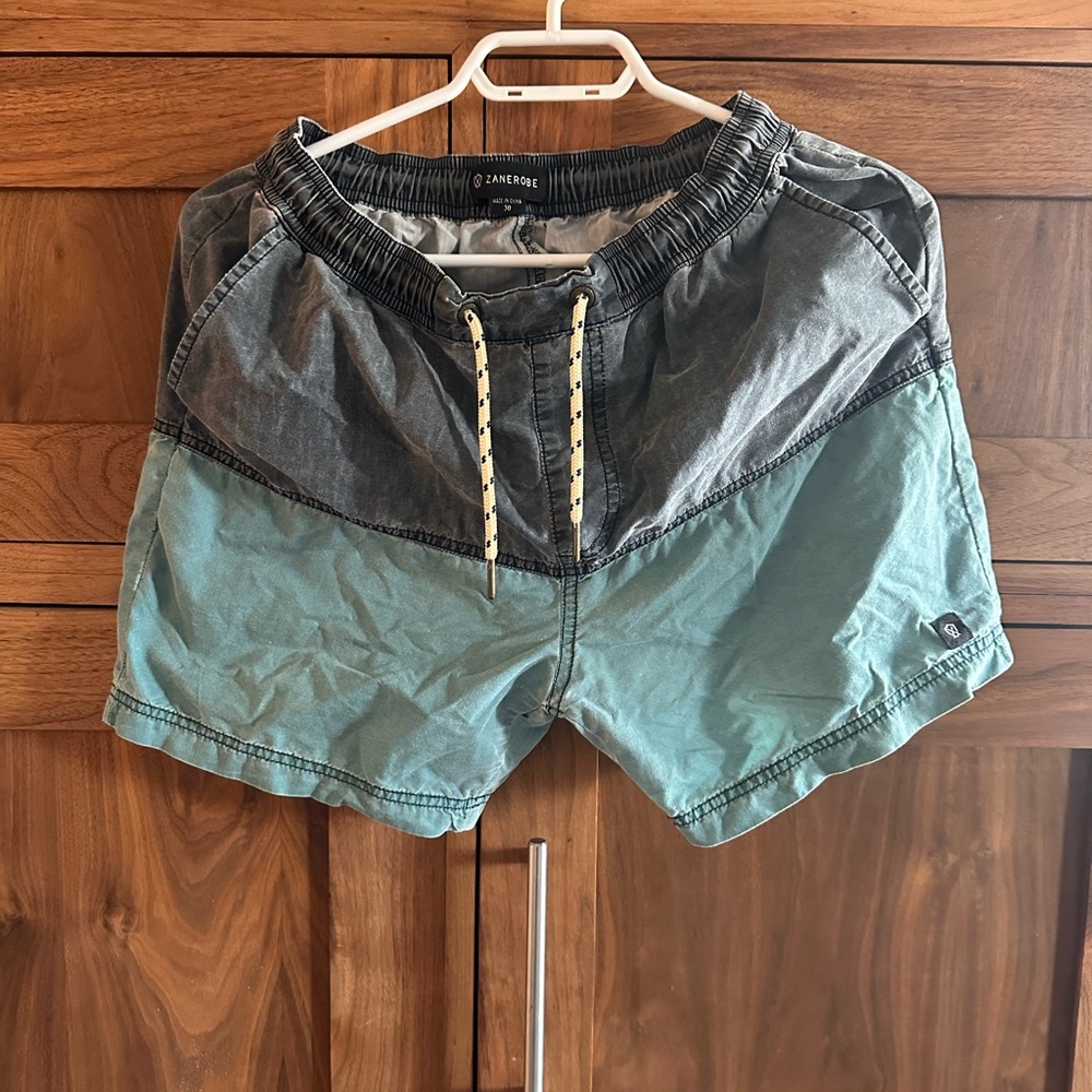 Zanerobe Women's Two-Tone Athletic Shorts - Gray and Teal